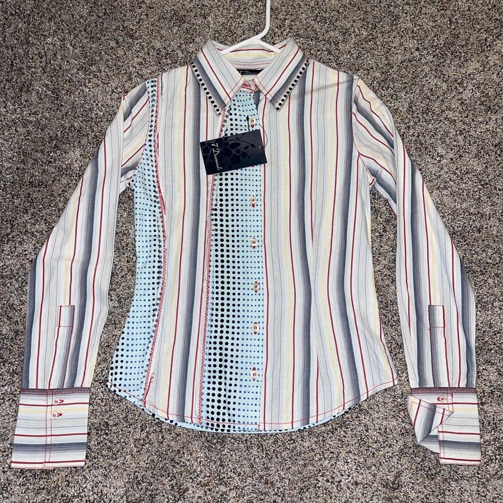 7 Diamonds Striped Blouse Shirt